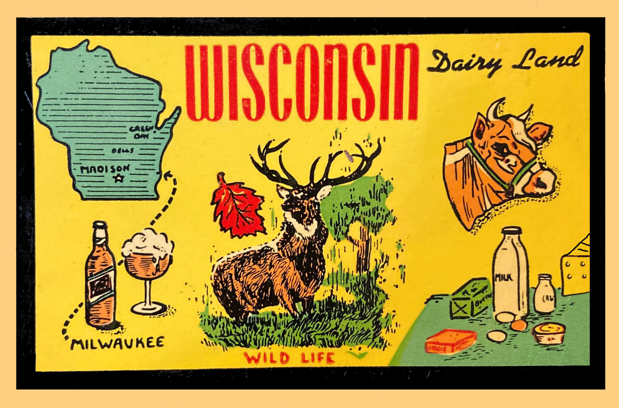 (image for) Wisconsin Vintage Vacation Sticker